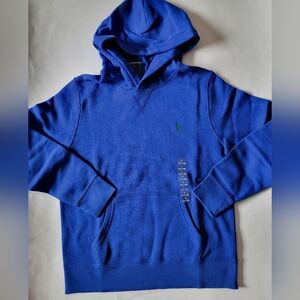 Polo Ralph Lauren Fleece Hoodie Pullover Bog Boys Size L Large BLUE